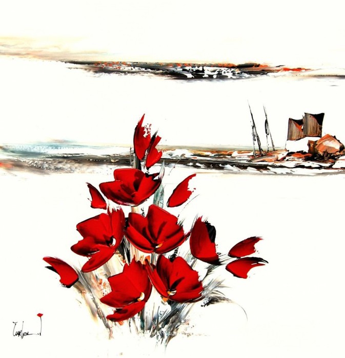 Красные цветы (673x700, 79Kb)