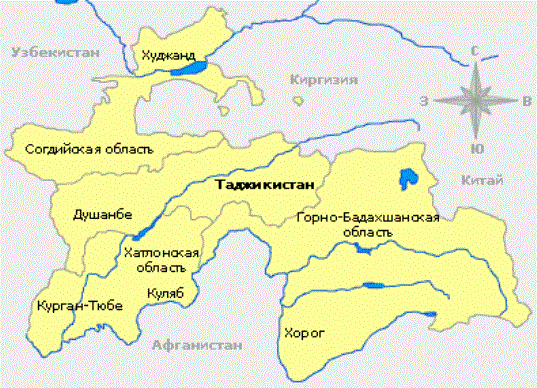 Карта таджикистан согдийская область