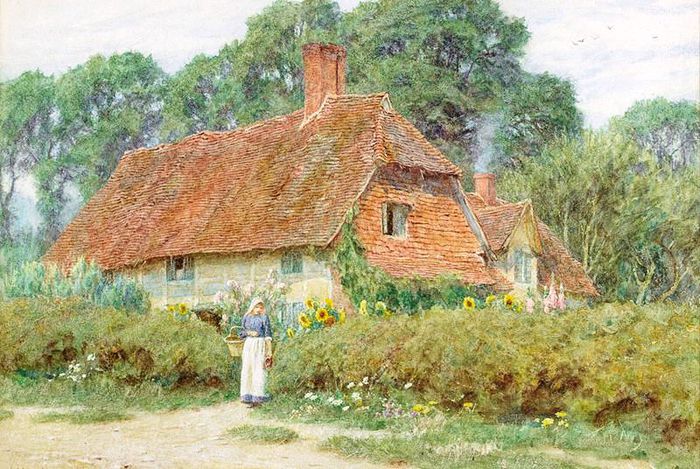 800px-'By_the_cottage_gate',_watercolor_painting_by_Helen_Allingham (700x469, 104Kb)