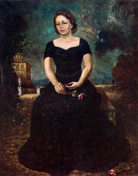 Портрет Изы с розой в парке    1938 (546x700, 115Kb)