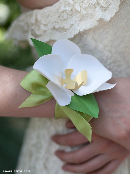 Орхидея из бумаги для украшения подарка. Шаблоны (5) (524x700, 251Kb)