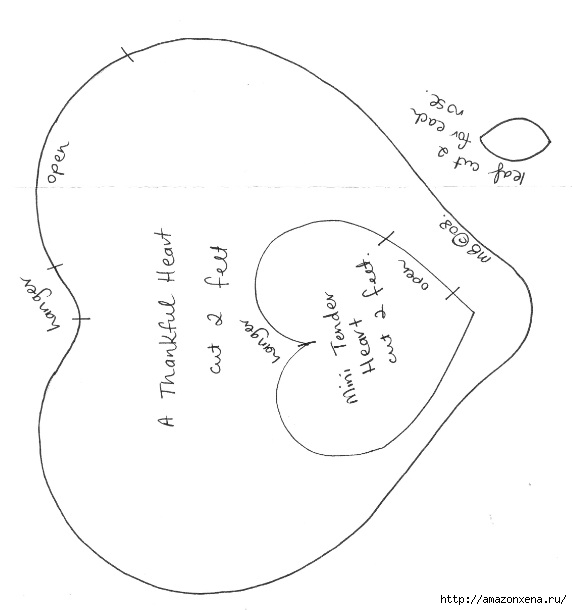 Шьем валентинку с розочками из фетра. Шаблон (3) (572x610, 69Kb)