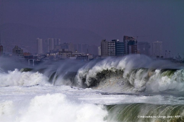 Порывистый ветер у берегов Чили