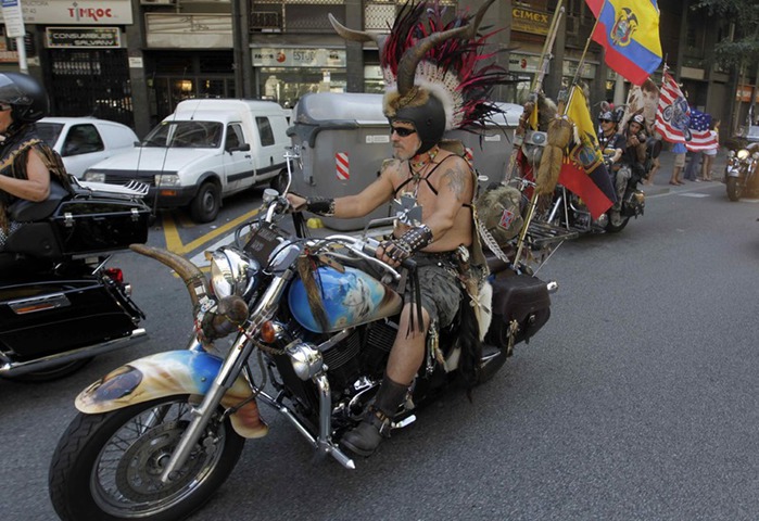 Парад Harley Davidson в Барселоне