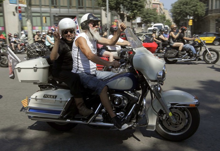 Парад Harley Davidson в Барселоне