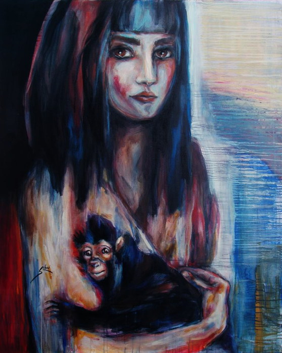 Девушка с обезьянкой (558x700, 94Kb)