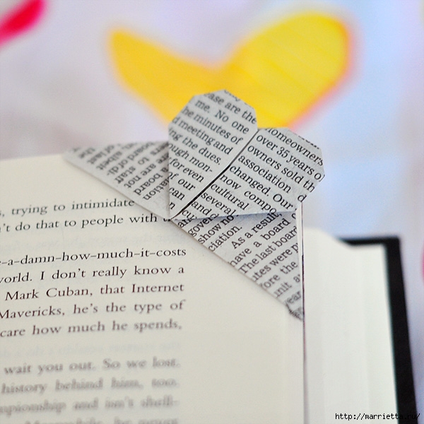 Видео мк, как сложить сердечко оригами - закладку для книжки (600x600, 212Kb)