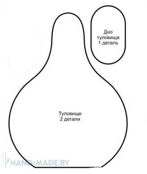 Выкройка игрушки-подушки 