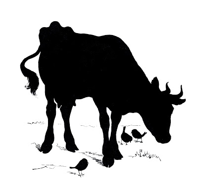 Cow--with-Birds-Silhouette-GraphicsFairy (400x381, 51Kb)