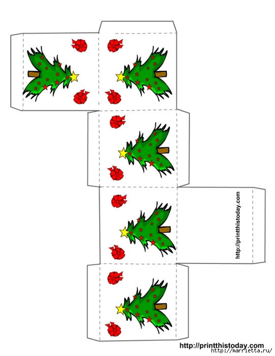 Новогодние коробочки. Шаблоны для распечатки (11) (541x700, 116Kb)