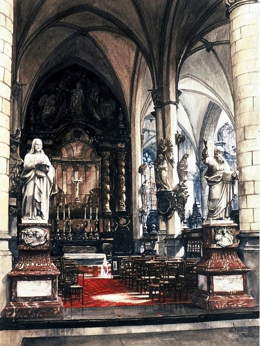 Arhitektor-akvarelist-Paul-Dmoch.-Chapelle-Eglise-de-Saint-Jacques-Anvers (524x700, 442Kb)