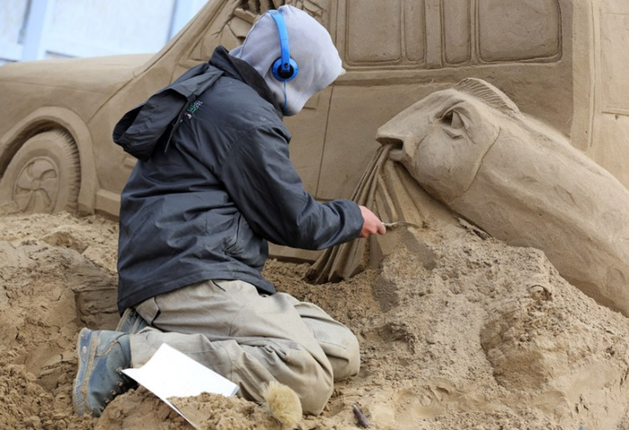 Тематические песчаные скульптуры в Weston-Super-Mare