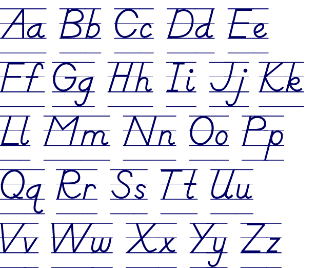 English alphabet handwriting