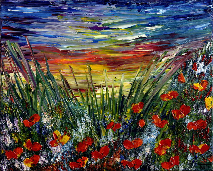 poppies_field_sunset_by_artbyteresa-d55uwyn (700x560, 186Kb)