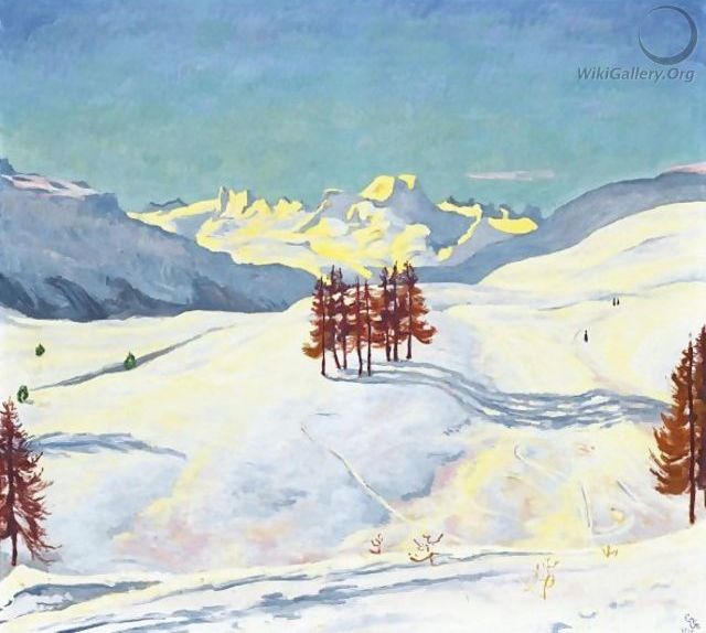 Winter Near St. Moritz, 1916 (640x574, 49Kb)