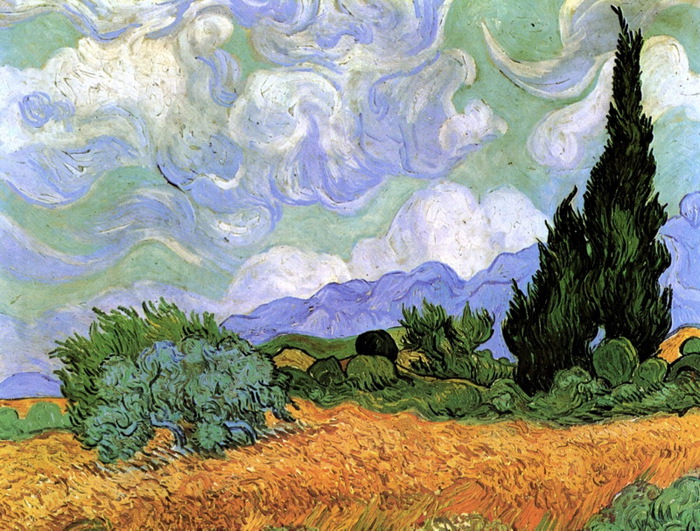Wheat Field with Cypresses (700x531, 195Kb)