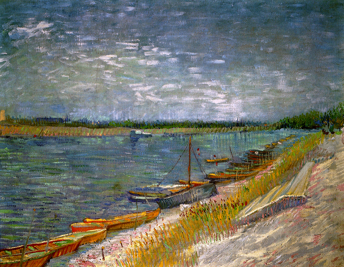 View Of A River With Rowing Boats, 1887 (700x544, 709Kb)