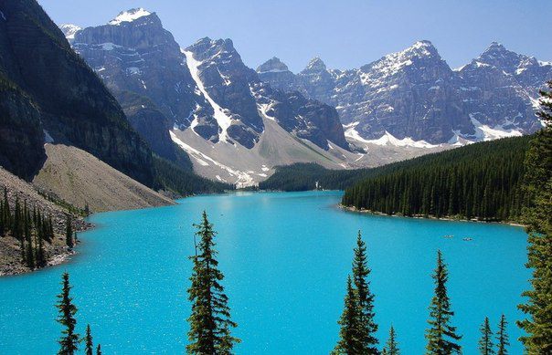 Морейн - ледниковое озеро в Национальном парке Банф, Альберта, Канада. Находится в долине Десяти пиков на высоте примерно 1885 м (604x389, 56Kb)