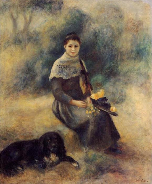 Молодая девушка с собакой, 1888 (579x700, 62Kb)