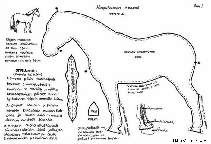 Шьем коня, пони и барашек. Выкройки (11) (700x479, 167Kb)