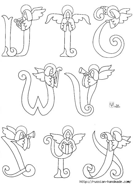 трафареты ангелов (19) (432x599, 113Kb)