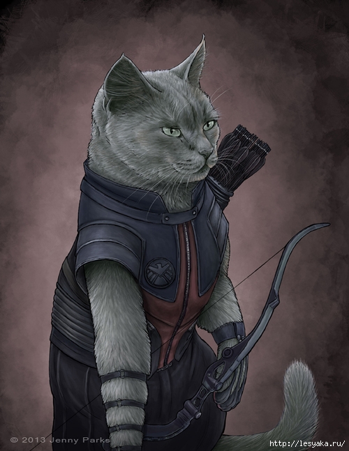 Hawkeye-Cat-Man-Artwork-By-Jenny-Parks (500x647, 202Kb)