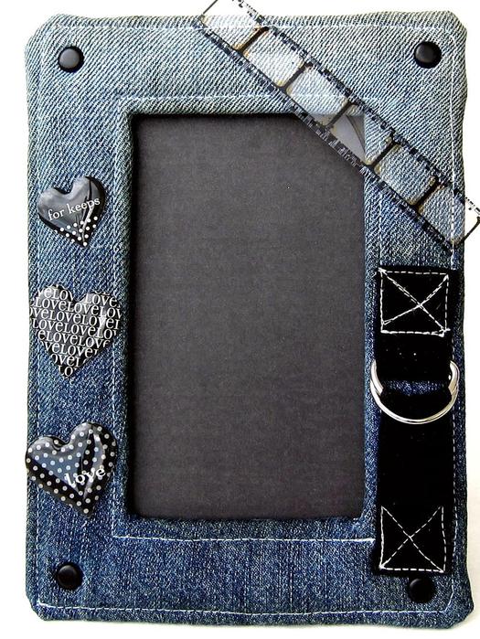 Рамка для пазлов, 29х40, цвет - голубой джинс с серебром, материал-пластик, 22 мм