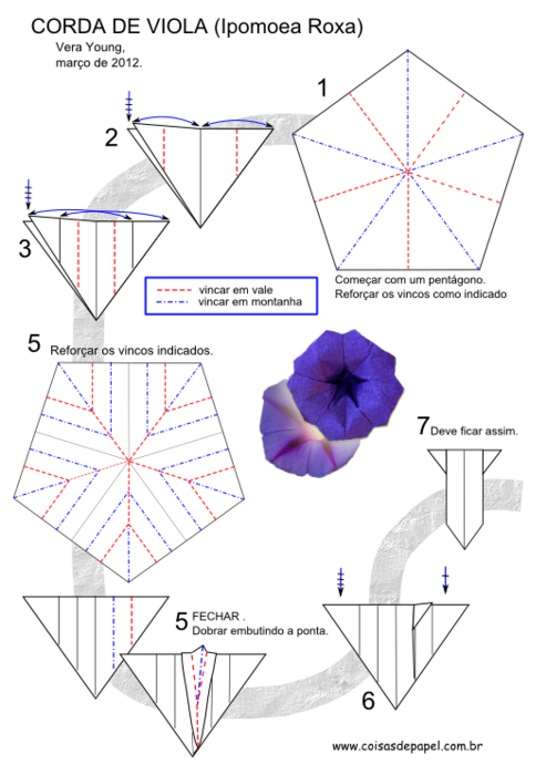 Цветы оригами из бумаги. ВЬЮНОК (3) (493x700, 188Kb)