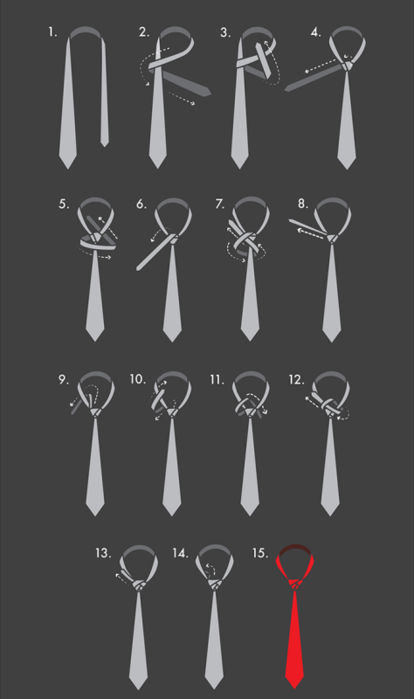 Шикарный Eldredge Knot. Завязываем галстук (1) (414x700, 136Kb)