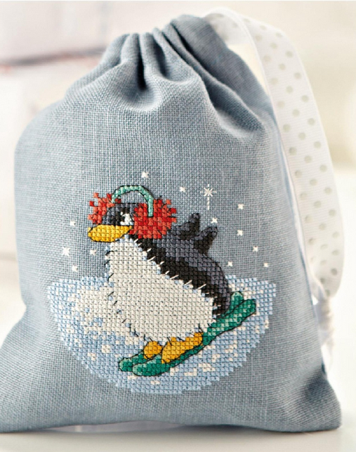 Вышивка пингвинов для подарочных мешочков и открыток (5) (507x643, 750Kb)