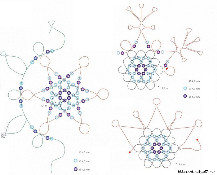 Снежинки из бисера и бусин своими руками: схемы плетения