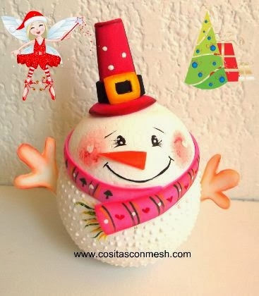 Снеговик из пенопластового шарика. Мастер-класс (10) (367x420, 83Kb)