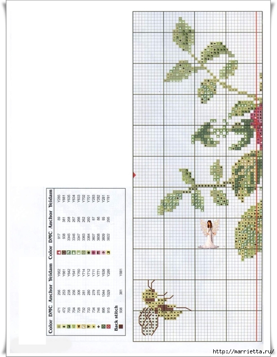 Схемы вышивки. Новогодняя и цветочная тематика (24) (543x700, 222Kb)