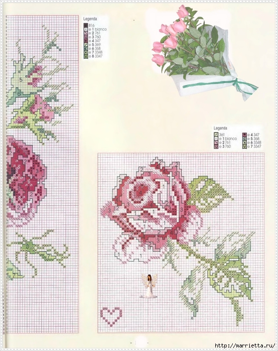 Схемы вышивки. Новогодняя и цветочная тематика (34) (554x700, 311Kb)