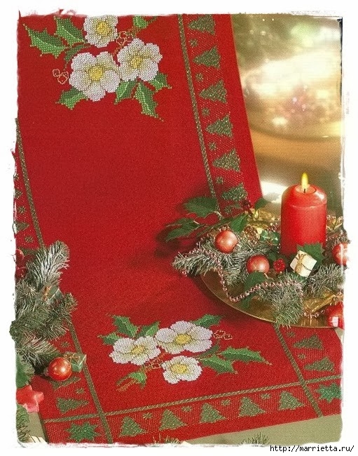 Схемы вышивки. Новогодняя и цветочная тематика (40) (511x650, 309Kb)