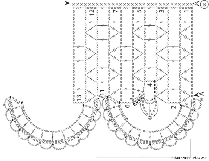 Вязание крючком. Скатерть и обвязка края (9) (700x540, 180Kb)