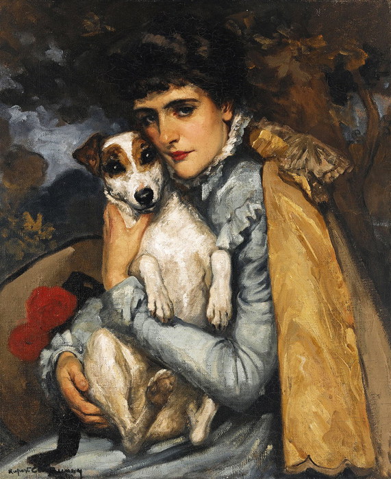 RUPERT BUNNY - Jeanne with her Terrier (571x700, 148Kb)