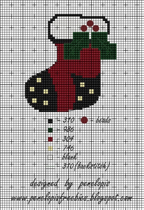 Рождественская вышивка. Елочка, снежинка и сапожок (2) (479x700, 309Kb)