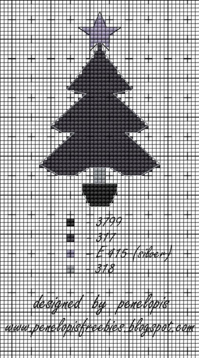 Рождественская вышивка. Елочка, снежинка и сапожок (7) (388x700, 246Kb)