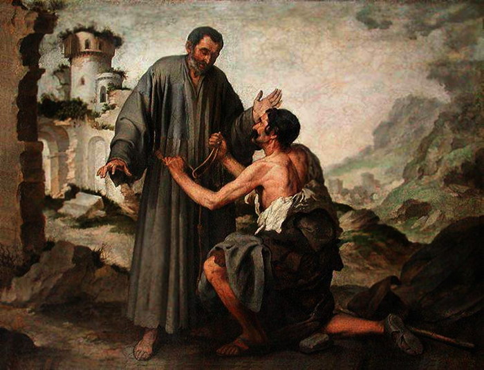 Брат Жюниперо и нищий  1646 (700x536, 106Kb)