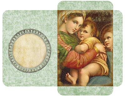 Gift card envelope ~ Mary Jesus angel ~ lilac-n-lavender (400x305, 161Kb)