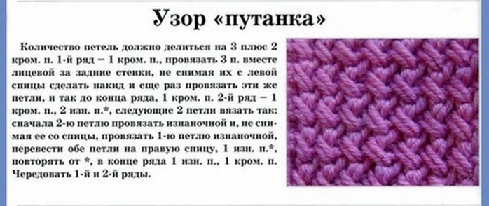 Как связать спицами путанку Как связать спицами путанку