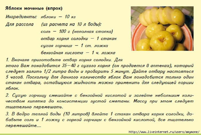 Мочить яблоки в домашних условиях Мочить яблоки в домашних условиях
