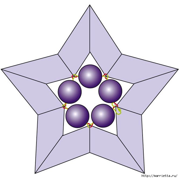 Рождественская звезда. Плетение в технике макраме (12) (600x600, 107Kb)