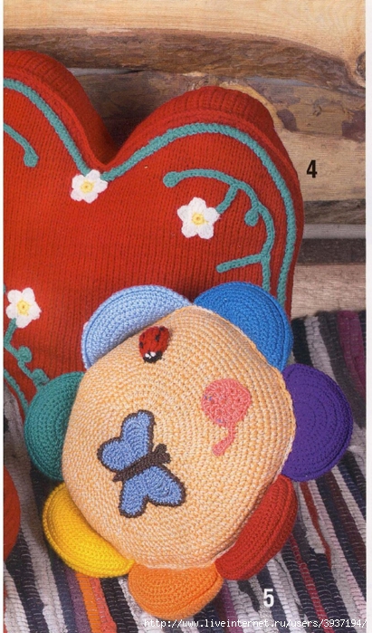 Вязание подушка игрушка божья коровка Вязание подушка игрушка божья коровка