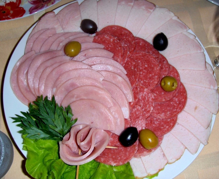 Украшение мясной нарезки Украшение мясной нарезки