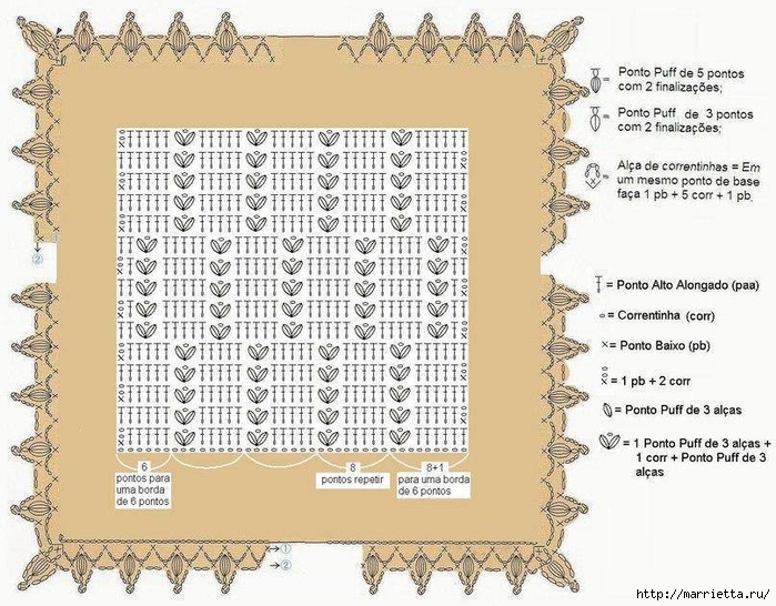 Детский плед узором с пышными столбиками (5) (700x546, 306Kb)