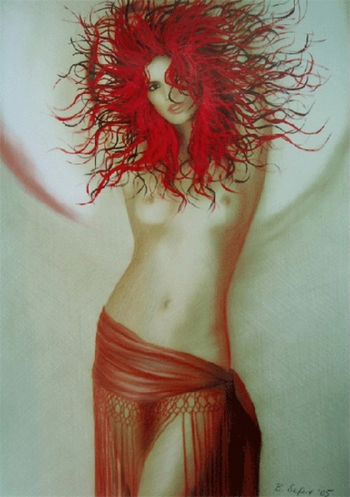 Red Dreams - Brita Seifert 1963 - Dutch Surrealist painter - Tutt'Art@ - (40) (492x700, 347Kb)