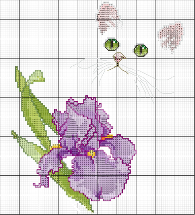 котенок и цветы22 (636x700, 401Kb)