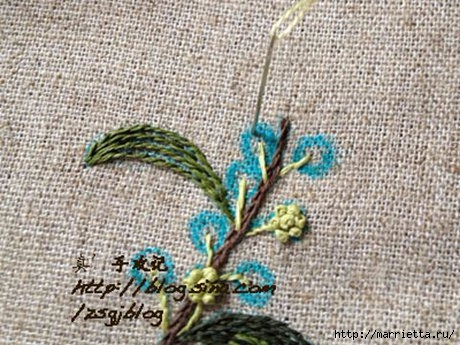 Объемная вышивка. Ромашки, одуванчики, хризантемы и мимоза (9) (460x345, 149Kb)